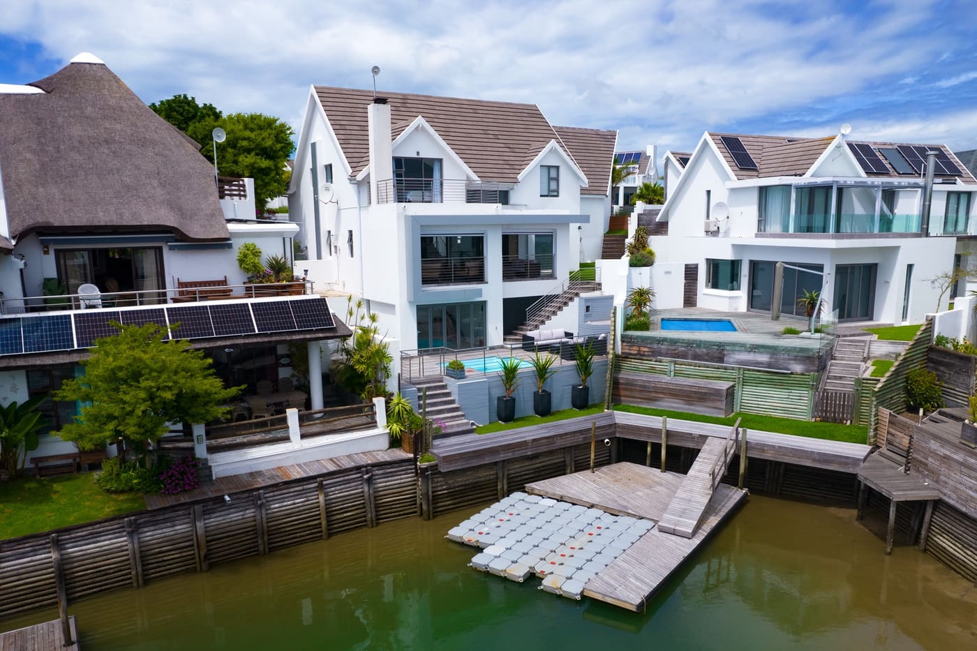 Canal-side exterior of the St Francis Bay home